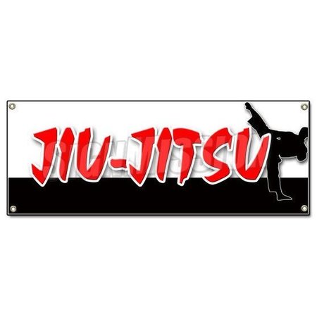 SIGNMISSION JIU-JITSU BANNER SIGN martial art karate self defense school lessons brazilian B-Jiu-Jitsu